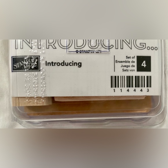 Retired Stampin’ Up wooden stamp set “Introducing” set of 4 stamps. *New in Box* - Picture 6 of 6